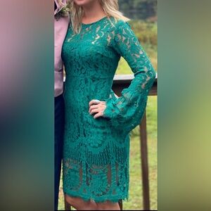 Elegant Green Lace Dress